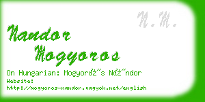 nandor mogyoros business card